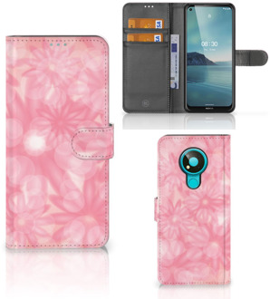 B2Ctelecom Telefoonhoesje Nokia 3.4 Wallet Book Case Spring Flowers