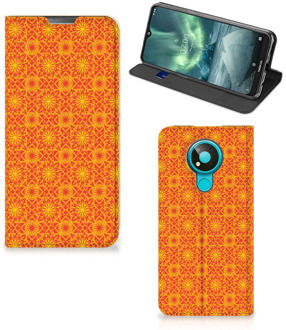 B2Ctelecom Telefoonhoesje Nokia 3.4 Wallet Case Batik Orange