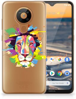 B2Ctelecom Telefoonhoesje Nokia 5.3 Back Cover Siliconen Hoesje Super als Cadeautjes voor Jongens Lion Color