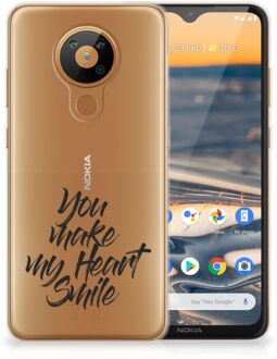 B2Ctelecom Telefoonhoesje Nokia 5.3 Backcover Soft Siliconen Hoesje Heart Smile