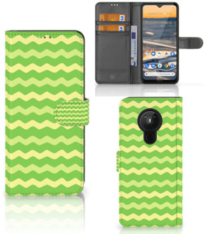 B2Ctelecom Telefoonhoesje Nokia 5.3 Book Case Waves Green