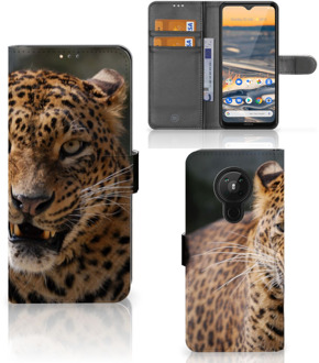 B2Ctelecom Telefoonhoesje Nokia 5.3 Book Cover Cadeautjes voor Jongens Luipaard