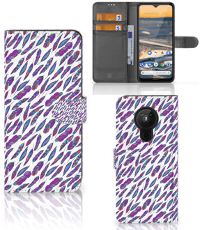 B2Ctelecom Telefoonhoesje Nokia 5.3 Flip Cover Feathers Color