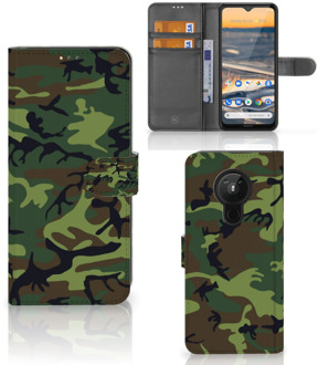 B2Ctelecom Telefoonhoesje Nokia 5.3 Portemonnee hoesje Army Dark