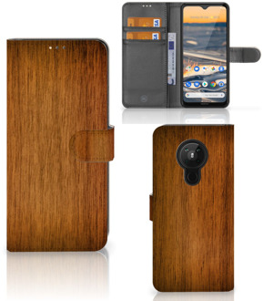 B2Ctelecom Telefoonhoesje Nokia 5.3 Wallet Book Case Donker Hout