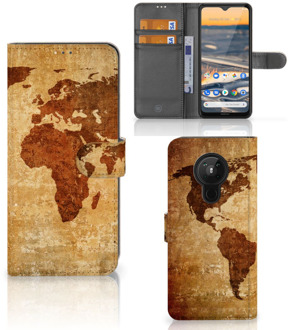 B2Ctelecom Telefoonhoesje Nokia 5.3 Wallet Bookcase Wereldkaart