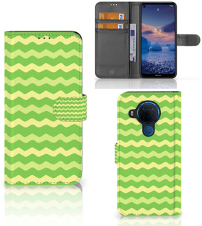 B2Ctelecom Telefoonhoesje Nokia 5.4 Book Case Waves Green