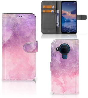 B2Ctelecom Telefoonhoesje Nokia 5.4 Flipcase Pink Purple Paint