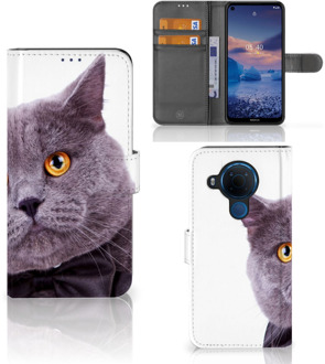 B2Ctelecom Telefoonhoesje Nokia 5.4 Flipcover Case Kat