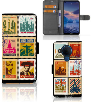 B2Ctelecom Telefoonhoesje Nokia 5.4 Flipcover Design Postzegels