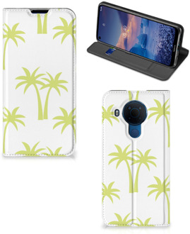 B2Ctelecom Telefoonhoesje Nokia 5.4 Magnet Case Palmtrees