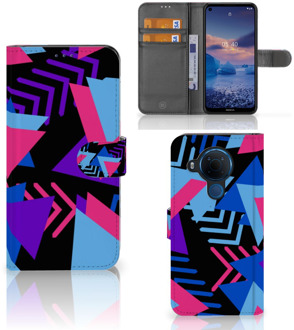 B2Ctelecom Telefoonhoesje Nokia 5.4 Wallet Book Case Design Funky Triangle