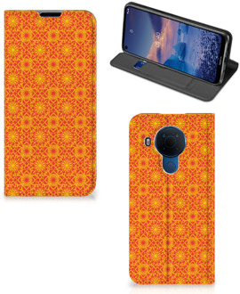 B2Ctelecom Telefoonhoesje Nokia 5.4 Wallet Case Batik Orange