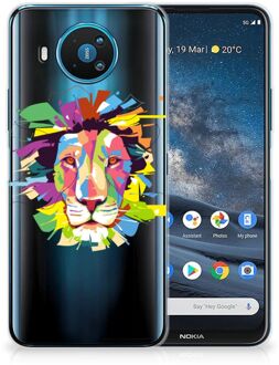 B2Ctelecom Telefoonhoesje Nokia 8.3 Back Cover Siliconen Hoesje Super als Cadeautjes voor Jongens Lion Color