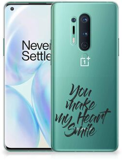 B2Ctelecom Telefoonhoesje OnePlus 8 Pro Backcover Soft Siliconen Hoesje Heart Smile