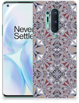 B2Ctelecom Telefoonhoesje OnePlus 8 Pro Hoesje Flower Tiles