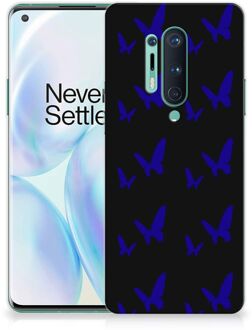 B2Ctelecom Telefoonhoesje OnePlus 8 Pro TPU Silicone Hoesje Vlinder Patroon