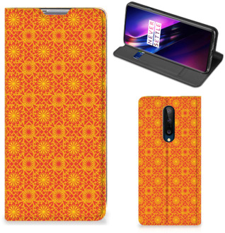 B2Ctelecom Telefoonhoesje OnePlus 8 Wallet Case Batik Orange