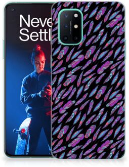 B2Ctelecom Telefoonhoesje OnePlus 8T Backcover Soft Siliconen Hoesje Feathers Color