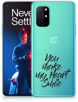 B2Ctelecom Telefoonhoesje OnePlus 8T Backcover Soft Siliconen Hoesje Heart Smile