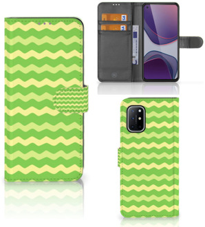 B2Ctelecom Telefoonhoesje OnePlus 8T Book Case Waves Green