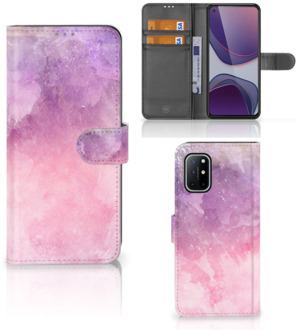 B2Ctelecom Telefoonhoesje OnePlus 8T Flipcase Pink Purple Paint