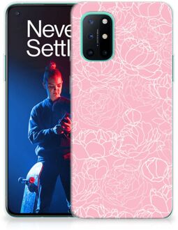 B2Ctelecom Telefoonhoesje OnePlus 8T Hoesje Witte Bloemen