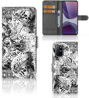 B2Ctelecom Telefoonhoesje OnePlus 8T Wallet Book Case Skulls Angel