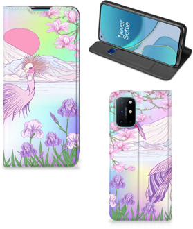 B2Ctelecom Telefoonhoesje OnePlus 8T Wallet Bookcase Vogel