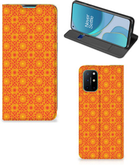 B2Ctelecom Telefoonhoesje OnePlus 8T Wallet Case Batik Orange