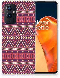 B2Ctelecom Telefoonhoesje OnePlus 9 Leuk TPU Backcase Aztec Purple