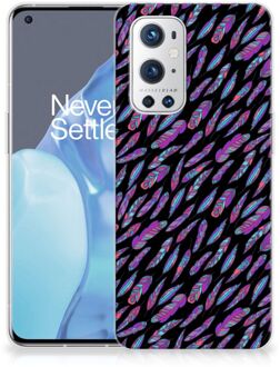 B2Ctelecom Telefoonhoesje OnePlus 9 Pro Backcover Soft Siliconen Hoesje Feathers Color