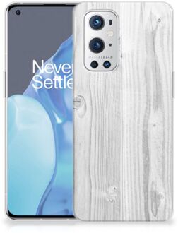 B2Ctelecom Telefoonhoesje OnePlus 9 Pro Backcover Soft Siliconen Hoesje Wit Hout