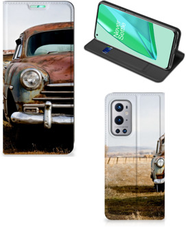 B2Ctelecom Telefoonhoesje OnePlus 9 Pro Bookcover Vintage Auto