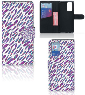 B2Ctelecom Telefoonhoesje OnePlus 9 Pro Flip Cover Feathers Color