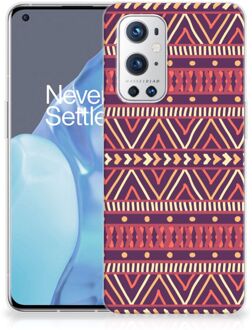 B2Ctelecom Telefoonhoesje OnePlus 9 Pro Leuk TPU Backcase Aztec Purple