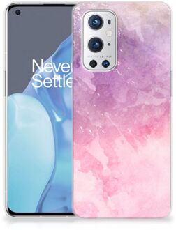 B2Ctelecom Telefoonhoesje OnePlus 9 Pro Silicone Back Cover Pink Purple Paint