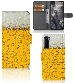 B2Ctelecom Telefoonhoesje OnePlus Nord Flip Cover Valentijn Cadeautje hem Bier