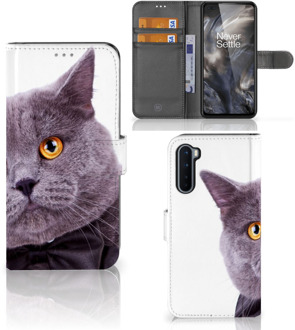 B2Ctelecom Telefoonhoesje OnePlus Nord Flipcover Case Kat