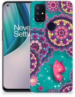 B2Ctelecom Telefoonhoesje OnePlus Nord N10 5G Back Cover Siliconen Hoesje Cirkels en Vlinders