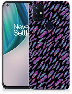 B2Ctelecom Telefoonhoesje OnePlus Nord N10 5G Backcover Soft Siliconen Hoesje Feathers Color