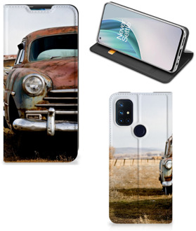 B2Ctelecom Telefoonhoesje OnePlus Nord N10 5G Bookcover Vintage Auto