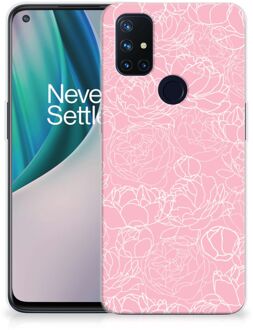 B2Ctelecom Telefoonhoesje OnePlus Nord N10 5G Hoesje Witte Bloemen