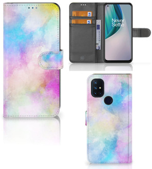 B2Ctelecom Telefoonhoesje OnePlus Nord N10 Bookcase Personaliseren Watercolor Light