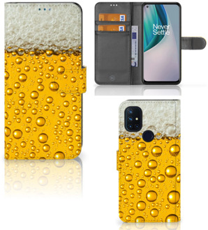 B2Ctelecom Telefoonhoesje OnePlus Nord N10 Flip Cover Valentijn Cadeautje hem Bier