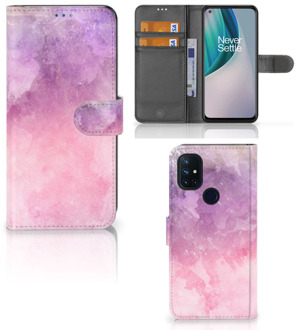 B2Ctelecom Telefoonhoesje OnePlus Nord N10 Flipcase Pink Purple Paint