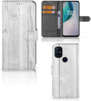 B2Ctelecom Telefoonhoesje OnePlus Nord N10 Smartphonehoesje met naam White Wood