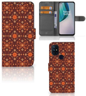 B2Ctelecom Telefoonhoesje OnePlus Nord N10 Wallet Book Case Batik Brown