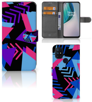 B2Ctelecom Telefoonhoesje OnePlus Nord N10 Wallet Book Case Design Funky Triangle