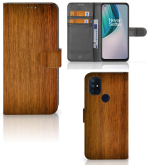 B2Ctelecom Telefoonhoesje OnePlus Nord N10 Wallet Book Case Donker Hout